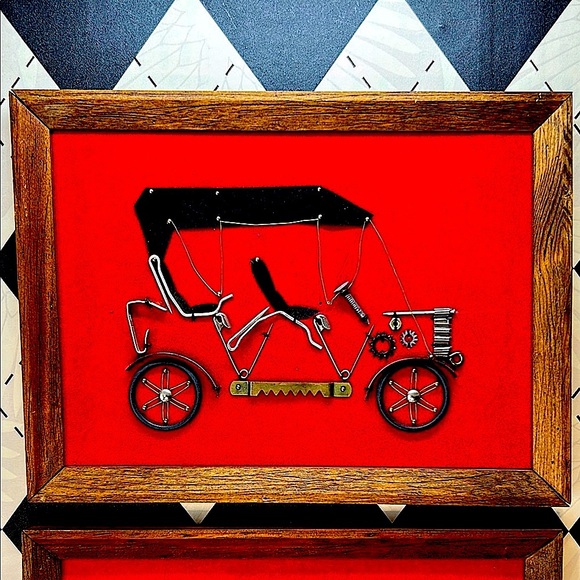 Vintage Steampunk Wall Art | Red Velvet Background | Industrial Chic Steampunk - Picture 3 of 12